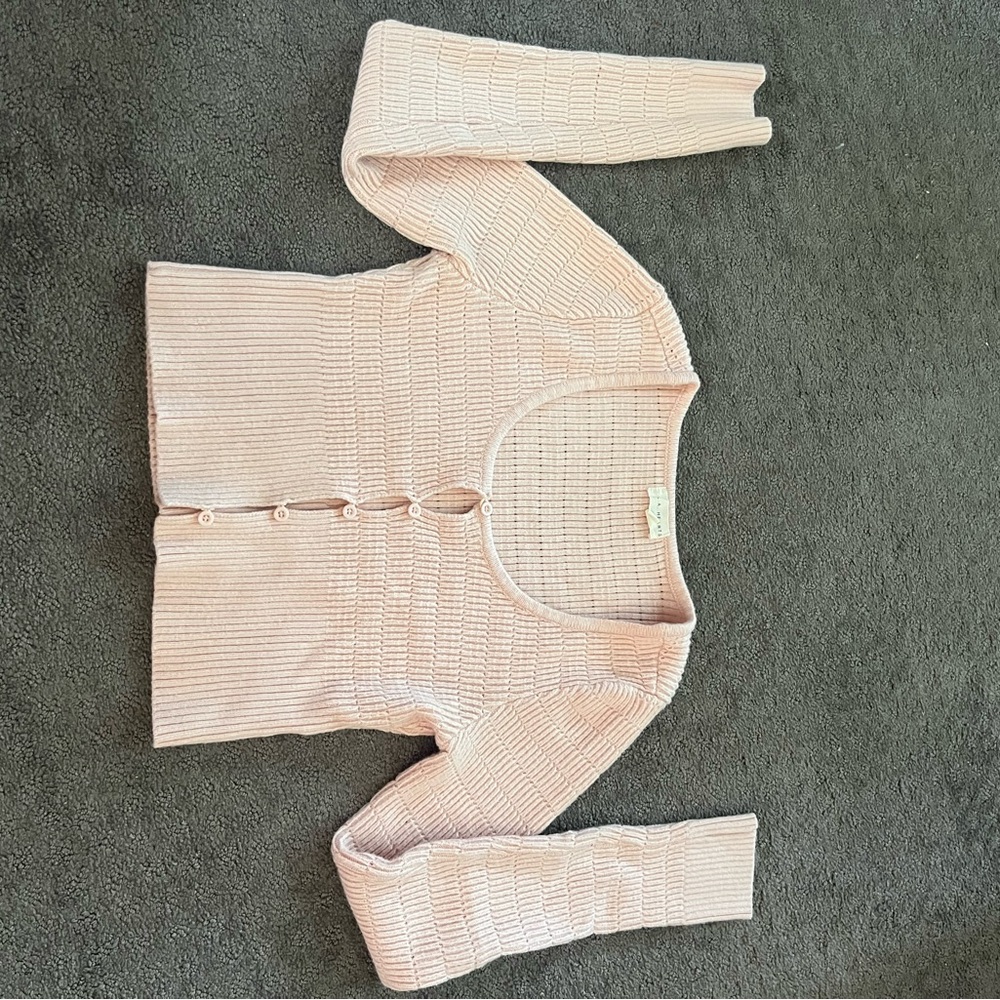La Hearts Pink Knit Long Sleeve Top